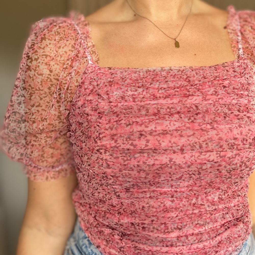Stellah pink puff sleeve blouse - Picture 4 of 7
